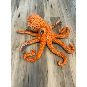 Tiger Tale Toys Plush Octopus Orange Blue Tentacles Realistic Stuffed Animal